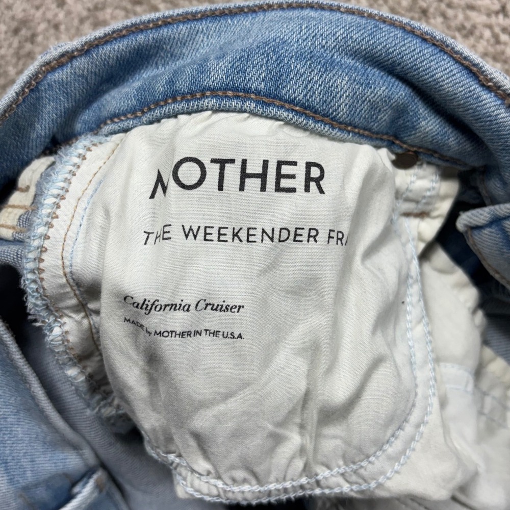 Mother The Weekender Fray California Cruiser Flare Jeans Light Wash 27 High Rise - Picture 8 of 10
